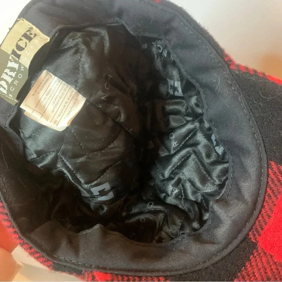 Vintage Dry Ice Black Red Plaid Wool Hat Lined - Picture 4 of 10